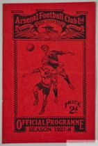 Arsenal v. Manchester United match programme, 28th April 1928