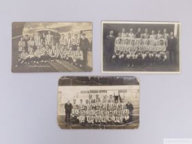 Three interesting black and white postcards of Sheffield United FC