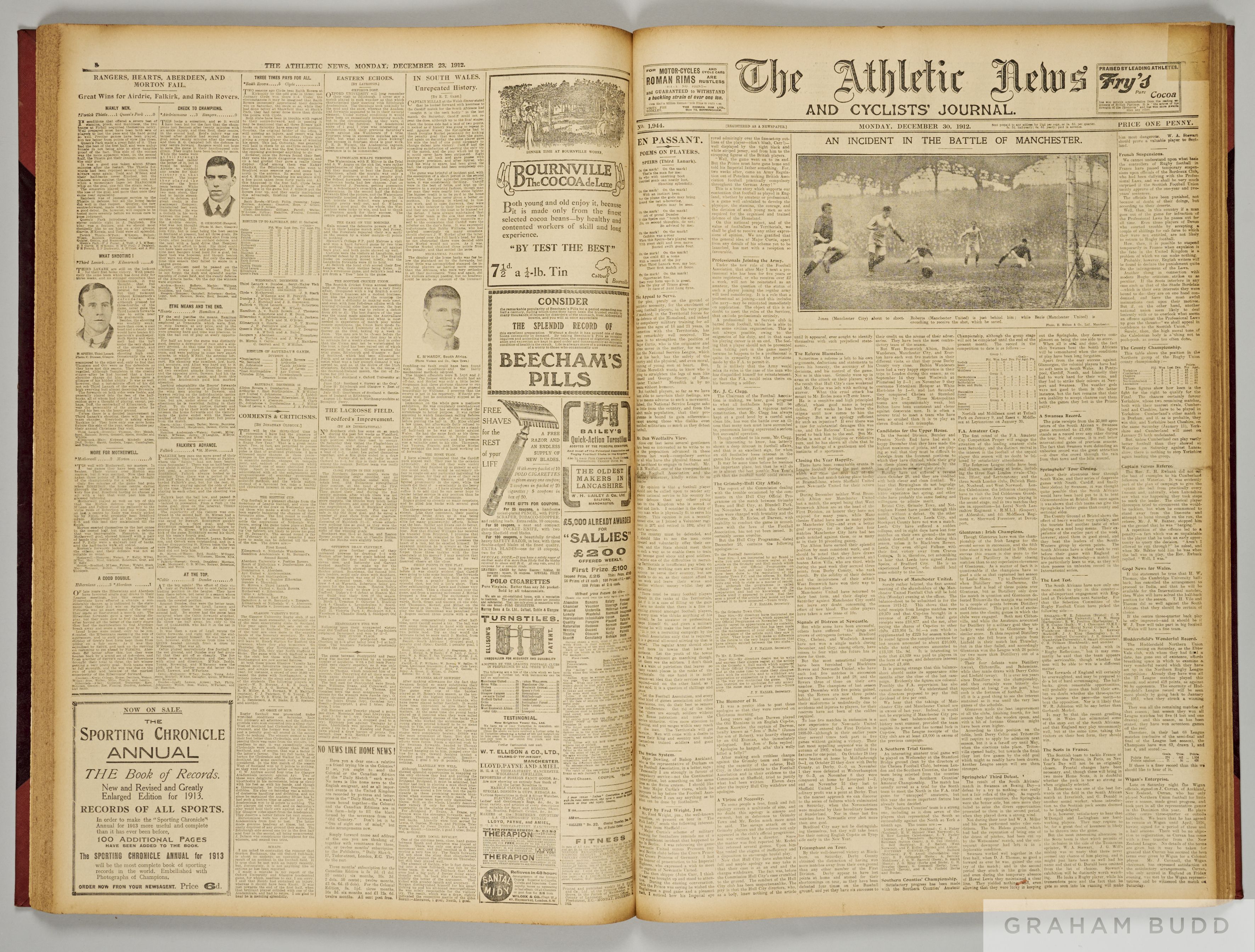 Athletic News 1912-13 bound volume,