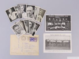 France v. England 26th May 1938, France team line-up card
