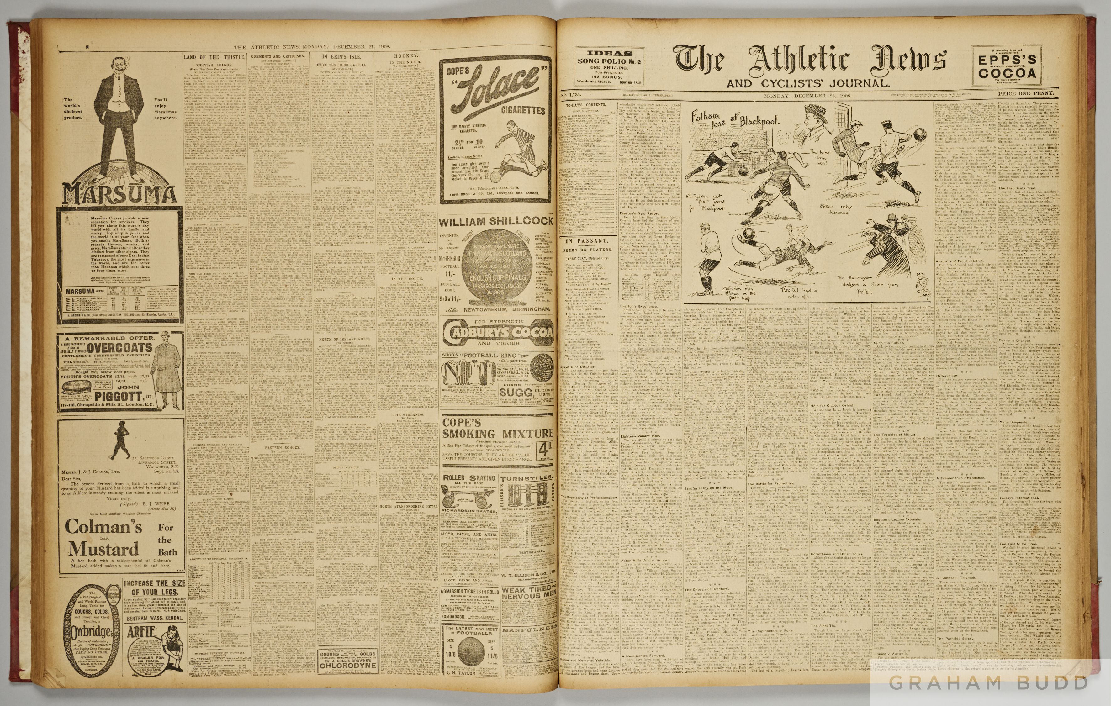 Athletic News 1908-09 bound volume,