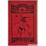 Arsenal v. Manchester United match programme, 12th March 1930