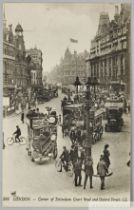 1913 Cup Final Interest black and white postcard of Tottenham Court Road