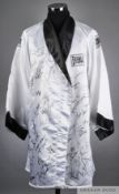 White and black Everlast Autographed Boxing Hall of Fame robe
