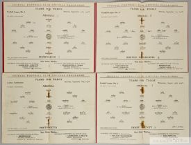 Four Arsenal home match programmes, 1928-29