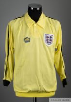 Peter Shilton yellow No.13 England International goalkeepers shirt, 1970s