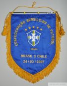 A Brazil v. Chile 2007 match pennant