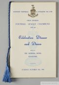 Burnley FC 1959-60 League Champions Celebration menu card