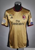 Mario Balotelli gold and black No.45 AC Milan match issued short-sleeved shirt