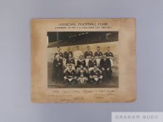 Unique fully signed photograph relating to Arsenal FA Challenge Cup winning side 1929-30,