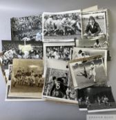 Collection of approximately one hundred English Rugby press photographs 1970s