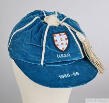 Peter Shilton blue England v. U.S.S.R. International cap, 1985-86
