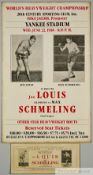 Joe Louis v. Max Schmeling ticket advertising poster for World Heavyweight Championship