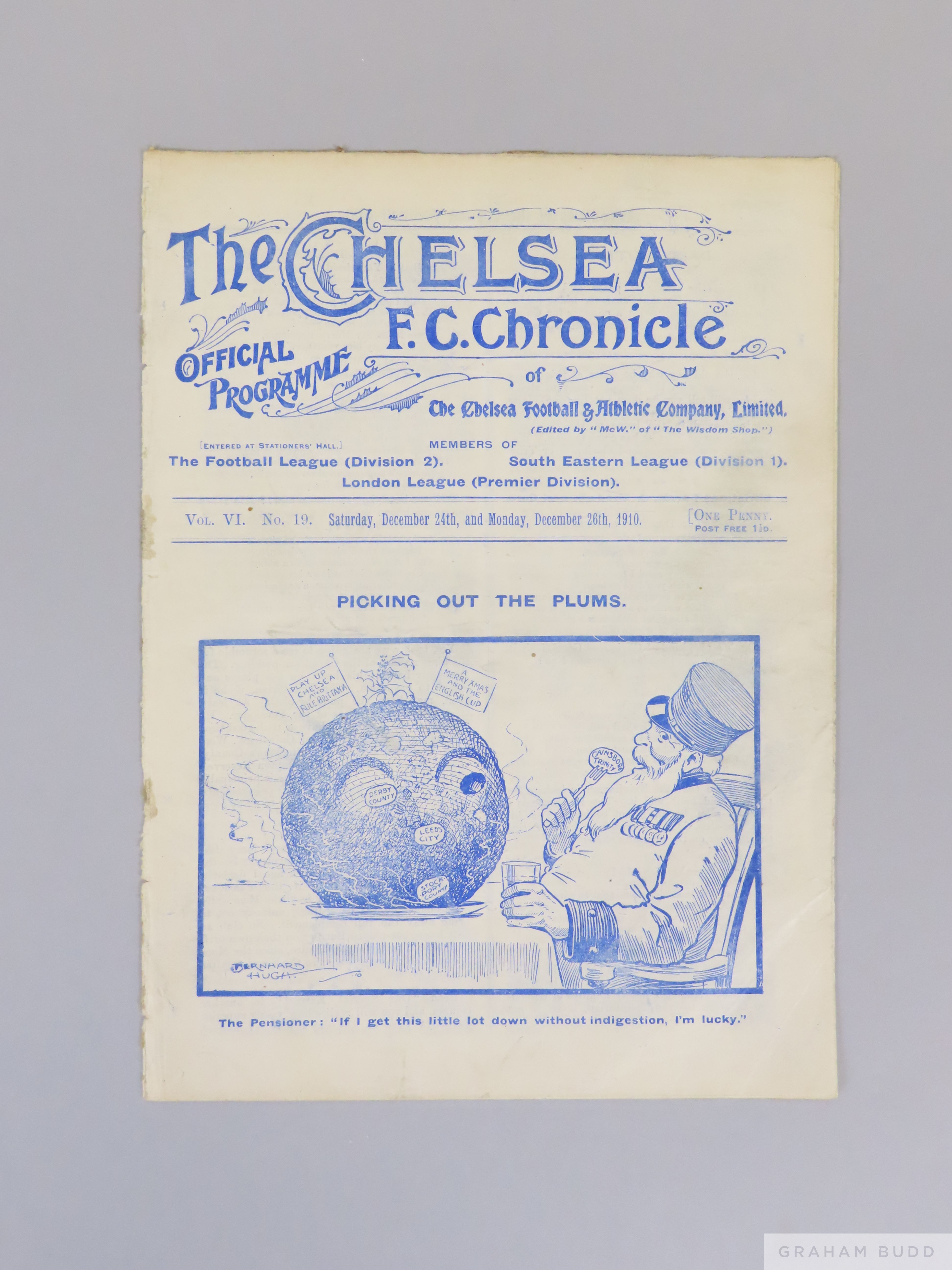 Chelsea v. Gainsborough Trinity and West Ham United match programme, 24th and 26th December 1910