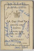 Newcastle United v. Blackpool 1951 F.A.Cup Final itinerary