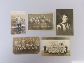 Five interesting black and white postcards relating to Sheffield United FC