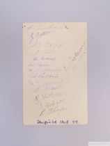 1930s Sheffield United autographed plain white postcard