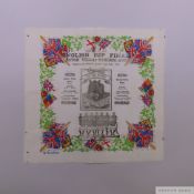 Aston Villa v. Sunderland 1913 F.A.Cup Final souvenir printed crepe napkin