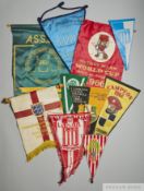 1995 England F.A. pennant with embroidered three lion badge