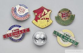 Gilt-metal and enamel U.E.F.A. 1971 Stewards Lapel badge