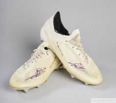 Gareth Bale pair of Adidas autographed white, black and gold football boots