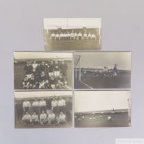 Four real photograph England v. Holland International Amateur postcards, 1913