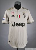 Cristiano Ronaldo grey No.7 Juventus match issued short-sleeved shirt