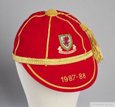 Neville Southall red Wales International cap 1987-88