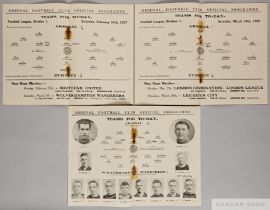 Three Arsenal home match programmes, 1926-27