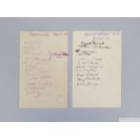 England v. Ireland 17th October 1932, plain white card autographed by the Irish side