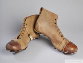 Pair of vintage 1930s Alex James endorsed "Shurshot" original football boots