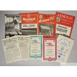 Large collection of approximately Arsenal home match programmes from 1947 to 1954