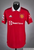 Casemiro red No.18 Manchester United short-sleeved shirt, 2022-23, Adidas, 6