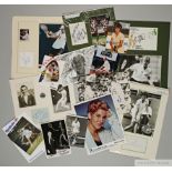 Collection of fourteen tennis autographs including Fred Perry