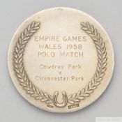 Silver Empire Games Wales 1958 Polo medal