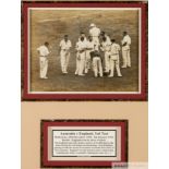 Signed photographs of the England and Australian cricket teams in 1929 and 1930