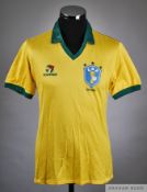 Falcao yellow and green No.5 Brazil short-sleeved shirt, 1986