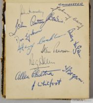 An extensive autograph book featuring team autographs from 1950-51