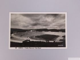 Portugal v. England 14th May 1950 black and white autographed postcard