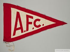 Vintage Arsenal red and white official club flag