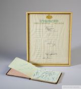 An Australian Board of Control Australian XI Coronation Tour autographed sheet