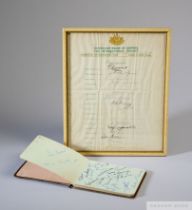 An Australian Board of Control Australian XI Coronation Tour autographed sheet