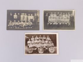 Three interesting black and white postcards of Sheffield United FC