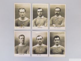 Six 1908-09 Chelsea black and white player profile postcards
