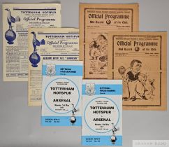 Six Tottenham Hotspur v. Arsenal home match programmes from 1930s