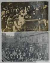 Burnley FC, black and white postcard, the King presenting cup to Burnley captain, 1914