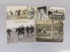 Twenty four assorted black and white press photographs relating to Sheffield United FC