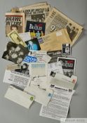 A large number of Beatles related press cuttings, fanzines, event flyers and tickets