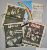 A collection of Newspapers and other ephemera relating to George Harrison
