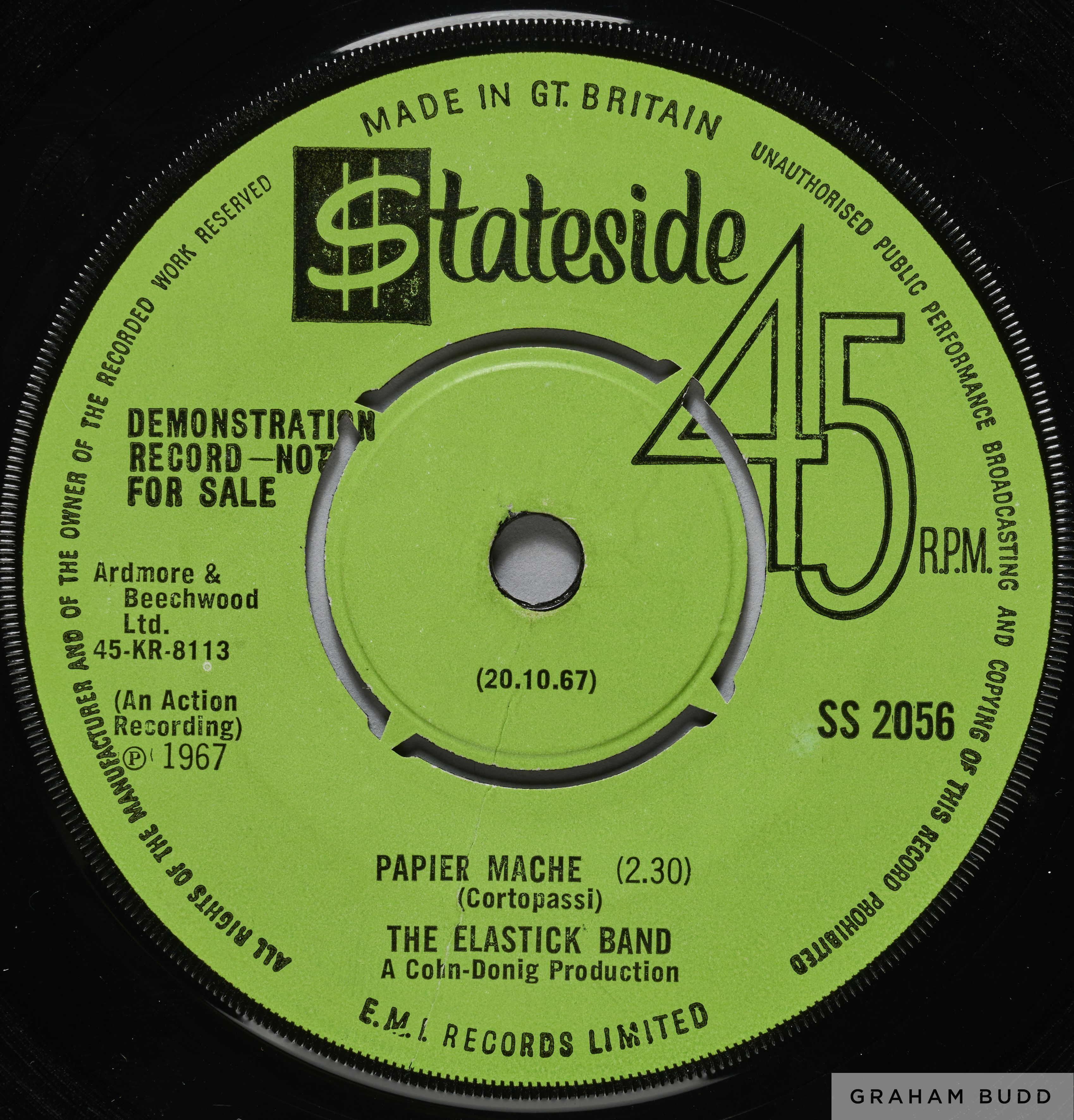 A rare Elastick Band 7in. 1967 demonstration copy of Spazz SS 2056 - Image 3 of 3